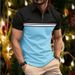 Lapel Casual Fashion Lapel Chest Stripes Man Short Sleeve T-shirt Summer Compression Shirt Cotton Designer High Quality Clothing_viptrois.com