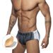 UXH New Men's Triangle Swim Trunks Black And White Striped With Cup Anti-Exposure Sexy Fashion Bikini For Men_viptrois.com