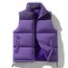 Men's Color-Block Sleeveless Vest, Thickened Warm Winter Waistcoat With Stand Collar & Double Breasted Design_viptrois.com