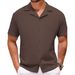 Men's Clothin Summer New Men's Clothing American Casual Short Sleeved Shirt Cuban Collar Button Casual Jacquard Shirt A0302_viptrois.com