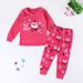 Children's Christmas home suit Cute Santa print pajama pants_viptrois.com