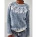 3D Print Round Neck Sweatshirt – Geometric Pattern Pullover For Women | Trendy Casual Wear_viptrois.com