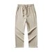 Unisex Loopback Jogger Pants – Minimalist Drawstring Cuffs, Mid-Rise Cotton-Blend Straight Leg (S-2XL, Black/Navy/Olive/Stone)_viptrois.com