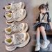 Children's Shoes Spring Children's Dad Shoes Girls Mesh Breathable Big Children's Shoes Mesh Shoes Summer_viptrois.com