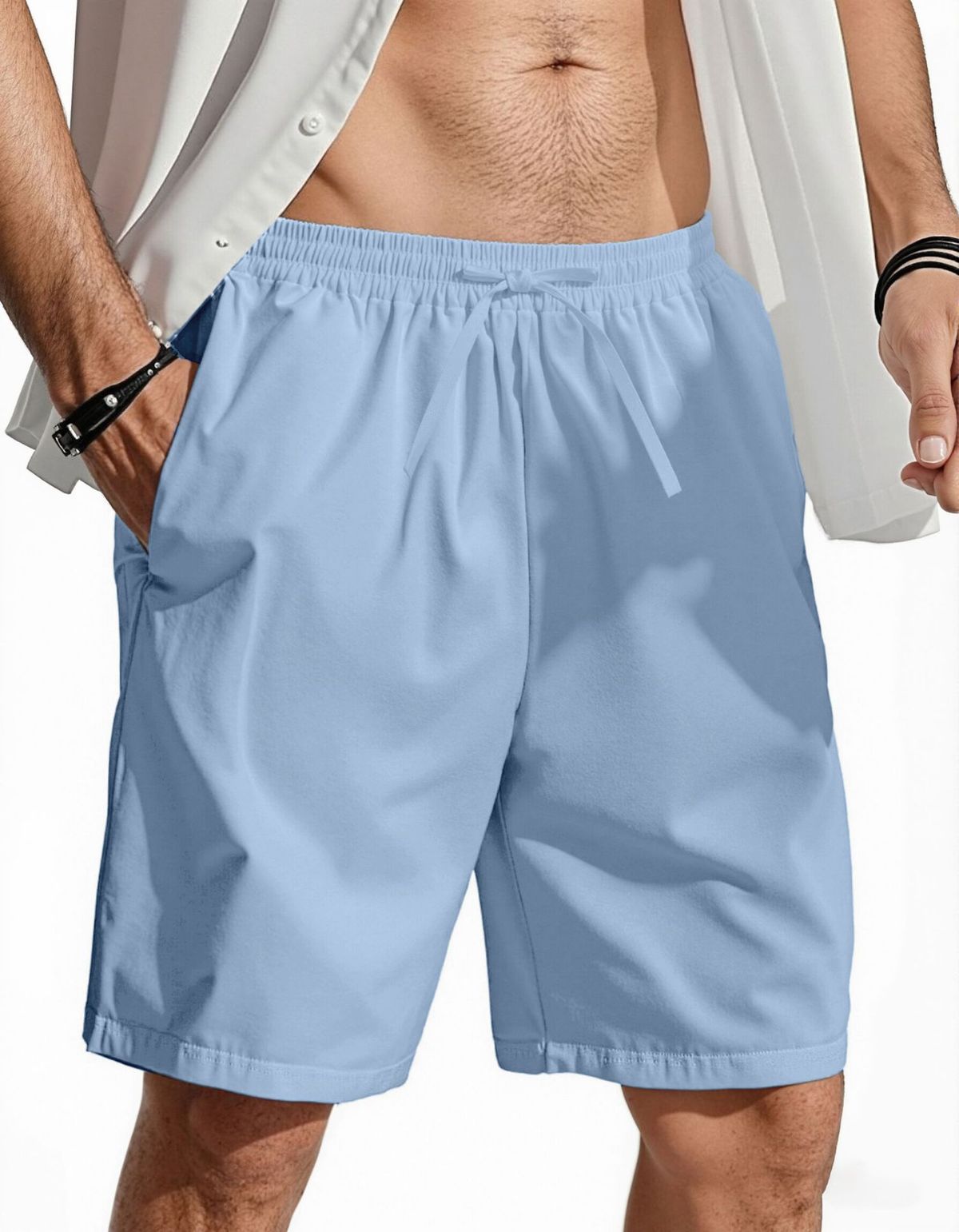 Men's Clothing Cotton And Linen Casual Shorts Summer Loose Beach Sports Shorts Solid Color Fashion Pants_viptrois.com