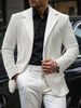 Men's White Blazer Jacket Slim Fit Casual Wedding Party Business Formal Coat Lightweight Polyester Breathable S-XXL_viptrois.com