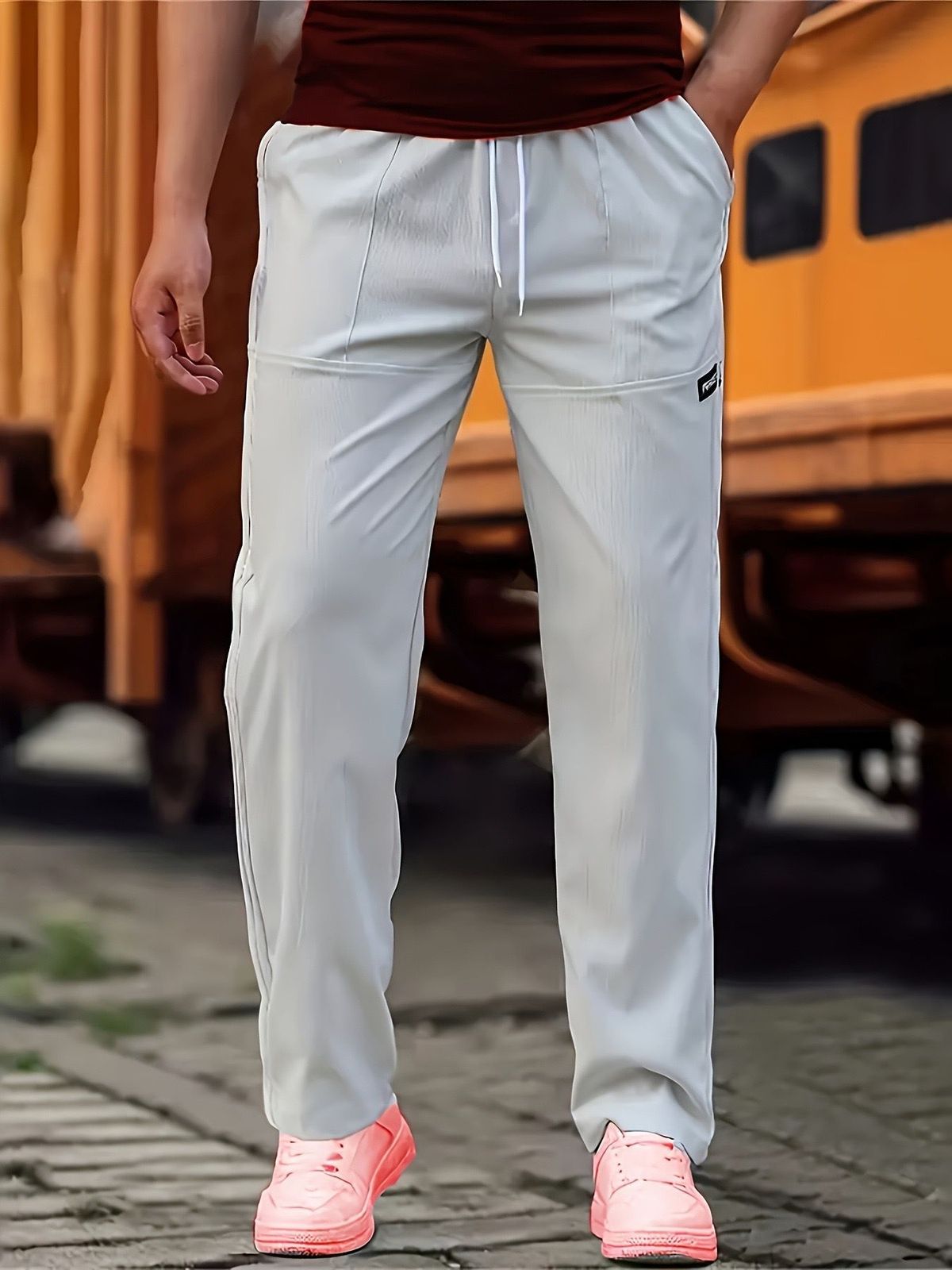 Men's Casual Straight Leg Pants - Lightweight, Breathable & Stylish For Everyday Wear (Multiple Colors & Sizes)_viptrois.com
