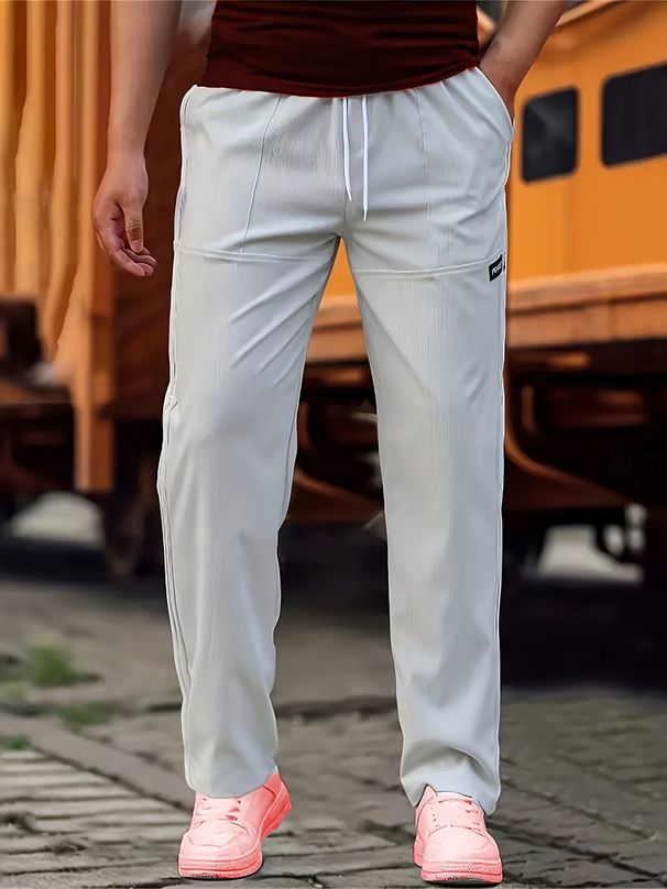 Men's Casual Straight Leg Pants - Lightweight, Breathable & Stylish For Everyday Wear (Multiple Colors & Sizes)_viptrois.com