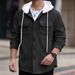 Autumn And Winter Men's Casual Sports Color Matching Hooded Sweatshirt Button Jacquard Pocket Jacket_viptrois.com