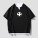 Men's Fashion Brand T Shirt Cross Printed Pattern Pullover_viptrois.com