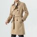 Autumn New Solid Color Loose Large Size Medium Long Windbreaker Korean Version Trendy Men's Youth Coat Men_viptrois.com