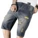 New Denim Shorts, Workwear Style, Loose Fit, Ripped, Trendy, Versatile, Japanese Retro, Summer Men's Shorts_viptrois.com