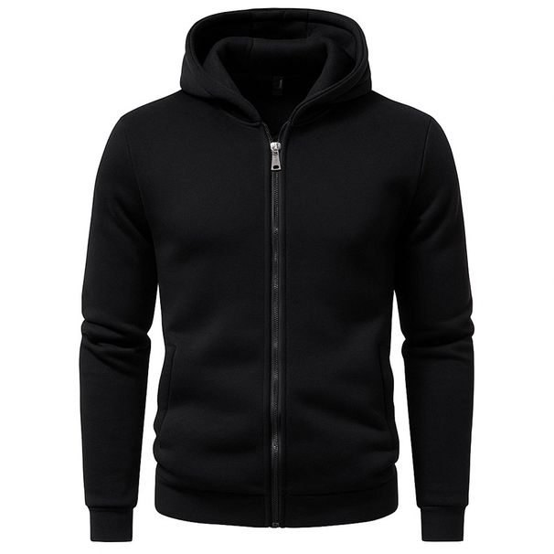 Men’s High-Street Zip-Up Hoodie – Edgy Doberman Print (Black/Dark Grey, Sizes S-2XL)_viptrois.com
