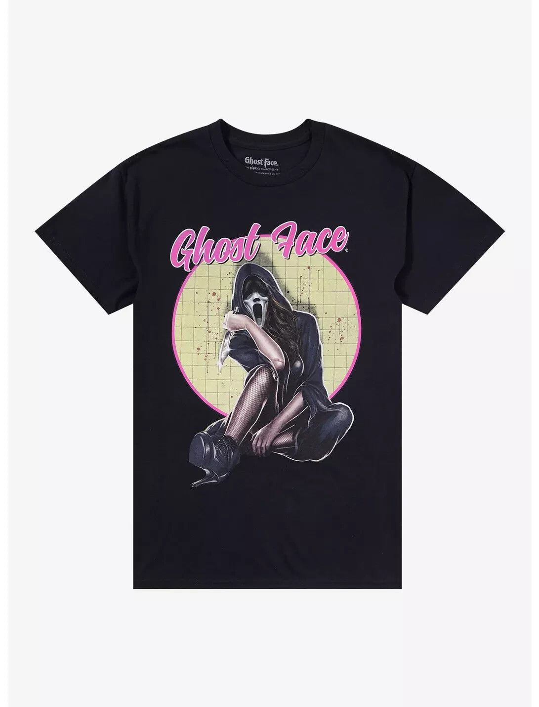 Ghost Face Mens Ghost Face Lady Graphic Black Shirt New_viptrois.com