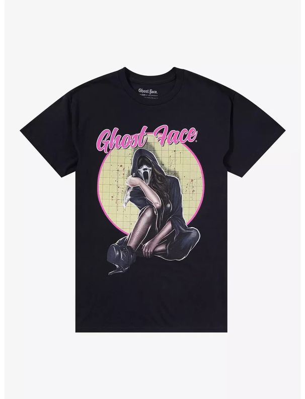Ghost Face Mens Ghost Face Lady Graphic Black Shirt New_viptrois.com
