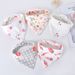 5pcs/lot Baby Bibs Triangle Double Cotton Bibs Cartoon Print Saliva Towel Baby Boys Girls Feeding Apron Cotton Bandana Bibs_viptrois.com