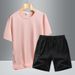 2025 Summer New Couple Ice Silk Short Sleeve Set Men's Women's Fashion Simple And Versatile T-Shirt Outdoor Sports Rest_viptrois.com