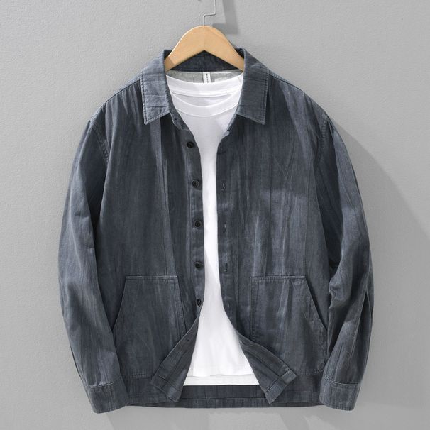 Autumn Casual Personalized Linen Jacket For Men, With A Collar That Exudes A Sense Of Luxury, Fashionable Youth Jacket, And Trendy Men's Top_viptrois.com