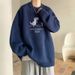 American Retro Dinosaur Print Sweater Men's Large Size Autumn And Winter New Trendy Brand Loose Knitted Sweater Jacket_viptrois.com