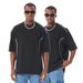 Men's Streetwear Mesh-Panel Cotton Tee – Oversized Fit, Breathable Short Sleeve (S-XXL, 240GSM, Black/White)_viptrois.com
