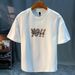 Summer Thin Short Sleeved Pure Men's American Graffiti Trend Printed Xinjiang Cotton_viptrois.com