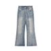 Men's Clothing Casual Distressed Flared Jeans For Men And Women Slim Retro Cleanfit Straight Loose Floor Length Trousers_viptrois.com