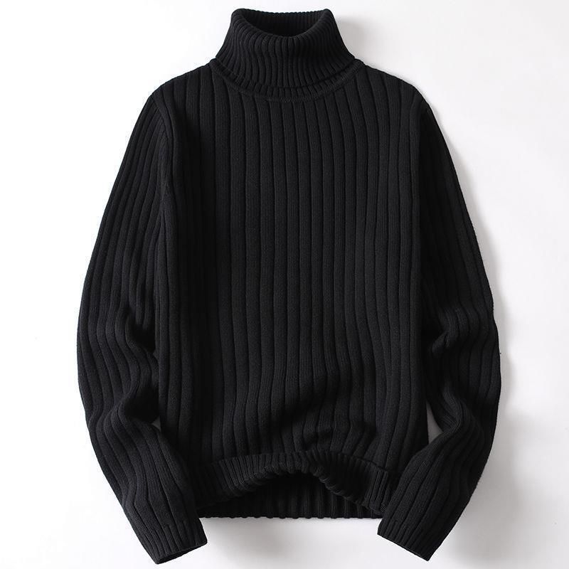 Men's Clothing Sweaters Long Collar Sweaters Slim Lapel Junior High School Integrated Fleece Sweaters For Male Students Medium High Collar_viptrois.com