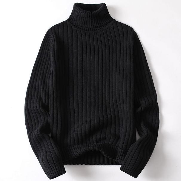 Men's Clothing Sweaters Long Collar Sweaters Slim Lapel Junior High School Integrated Fleece Sweaters For Male Students Medium High Collar_viptrois.com
