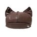 Autumn Winter Design New Leather Cat Ear Sweet Cute Warm Versatile Photo Shoot Beret Hat_viptrois.com