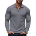 Men's Clothing Men's Classic Casual American Style Polo Shirt With Button-Down Collar, Long Sleeve, Stretch Fabric, Comfort Fit For Autumn_viptrois.com