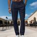 Men's Clothing Slim Fit Men's Casual Tapered Pants - Lightweight Polyester, Comfortable & Stylish (Khaki, Navy, Black, Army Green, Light Blue, Brown)_viptrois.com