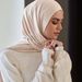 Unisex Muslim solid color Modal roll border mercerized cotton long turban covering scarf_viptrois.com