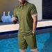 Men's Clothing Summer Lapel Short Sleeved Shorts Youth T Shirt Set_viptrois.com