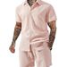 Men's Clothing Summer Short Sleeved Shorts Suit Sports Leisure Vacation Two Piece Suit_viptrois.com
