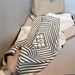 Elegant Striped For Women Korean Version Versatile Shawl Spring And Autumn 90 Silk Outerwear Scarf_viptrois.com