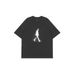 Unisex Heavyweight Pure Cotton T-Shirt Short Sleeved Unique Design High Street Style Loose Fit Blurry Image Print_viptrois.com