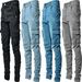 Men's Clothing Hot Selling Denim Jeans Casual Trendy Men's Elastic Multi Bag Leggings Slimming Denim Work Clothes_viptrois.com
