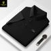 Paisenlong Summer Light Business Brocade Ammonia Seamless Ice Silk Short Sleeved Shirt Solid Color Middle Aged Men's 117_viptrois.com