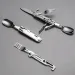 Outdoor Tableware Multi-function Portable Knife Fork Spoon Bottle Opener Foldable Cutlery Camping Equipment_viptrois.com