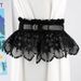Unisex Texture waist wrap skirt female lace wide belt elastic waist wrap with decorative dress design sense_viptrois.com