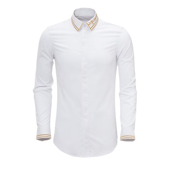 Men's Clothing Men's Long Sleeved Shirt Chinese Style Tibetan Pattern Embroidered Slim Fit Trendy Casual Shirt For Formal & Casual_viptrois.com