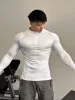 Tech Series Men's Long Sleeve, Close-fitting, Training Top, Quick-drying, Cycling, Sportswear, High Elasticity, Running_viptrois.com