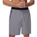 Men's Casual Solid Pattern Fitness Sports Shorts Special Offer Lightweight Breathable Polyester Mesh Mid Waist Pullstring 7 Inch Zipper Pocket_viptrois.com
