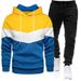 2023 Autumn/Winter Sports Men's 3 Contrast Hoodie Set Sweater Guard Pants Smooth Plate C_viptrois.com