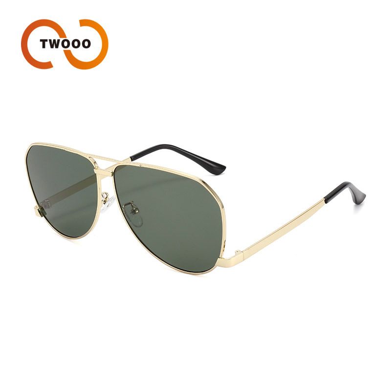 Two Circles New Large Frame Frog Mirror Sunglasses Personality Men's High End Driving Sense Of Flight Sunglasses_viptrois.com
