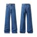 Men's Clothing Vintage Dyed Washed Flared Jeans 12.9 Oz Unisex Trendy Casual Trousers For Men_viptrois.com