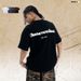 American Style Couple Trendy Brand Foam Text Print High Street Short Sleeve T-Shirt Unisex Summer Top_viptrois.com