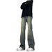 Pendant Straight Yellow Mud American Vibe Pants Retro Blue Jeans Men's Spring Tall Micro-flared Pants_viptrois.com