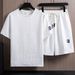 Men's Clothing Heavy Jacquard Short Sleeved Suit Men's Casual Loose Large Size Trendy Brand Ins All Match Shorts Two Piece Suit For Students_viptrois.com