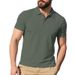 Men's Clothing Men's Golf Leisure Business Leisure Solid Color Breathable Quick Drying Lapel Polo Shirt Short Sleeve_viptrois.com